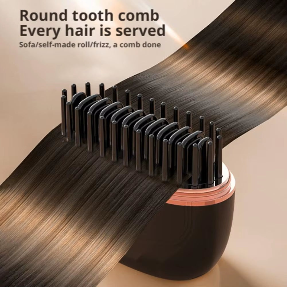 Portable Hair Styling Hair Straightener Mini Longlasting Fluffy Home Straight Hair Comb Wireless Negative Ion Straight Hair Comb